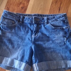 Lauren Conrad Size 10 Women's Blue Denim Cotton Shorts Distressed